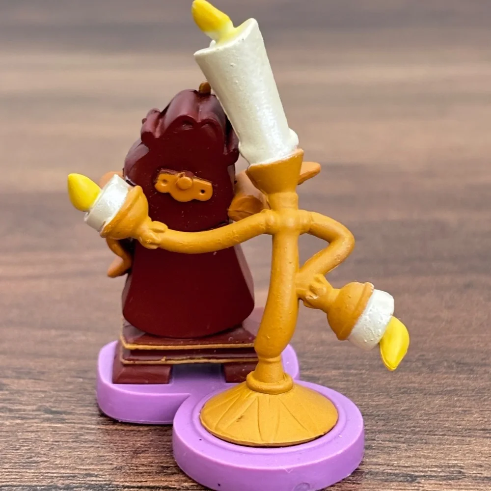 Disney Store Beauty & Beast LUMIERE & COGSWORTH Toy Figure Figurine Cake Topper